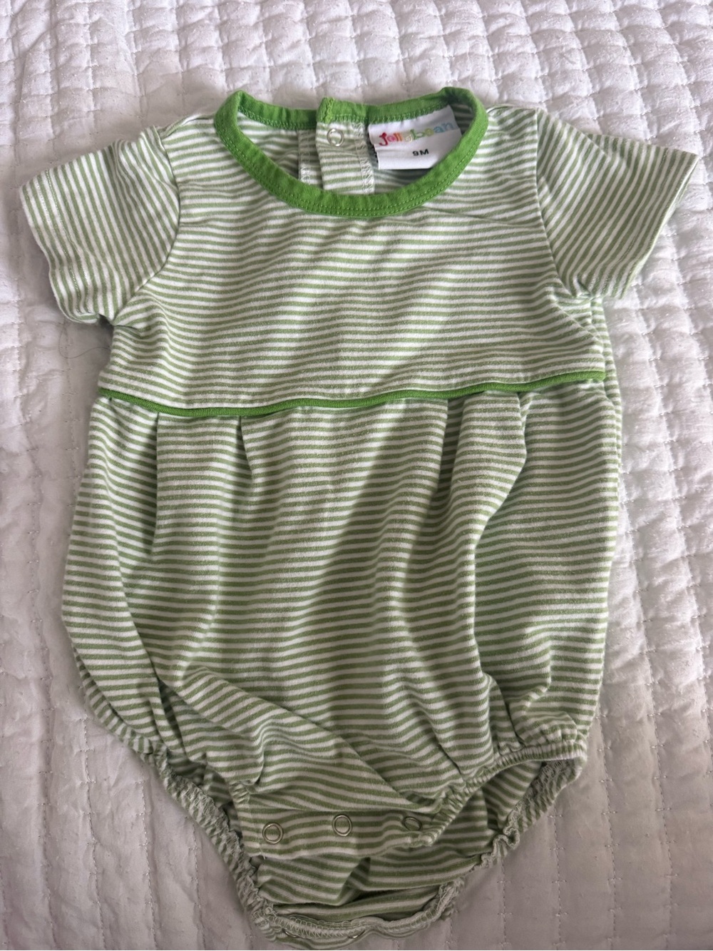 Jellybean by Smocked Candy Green Striped Bubble